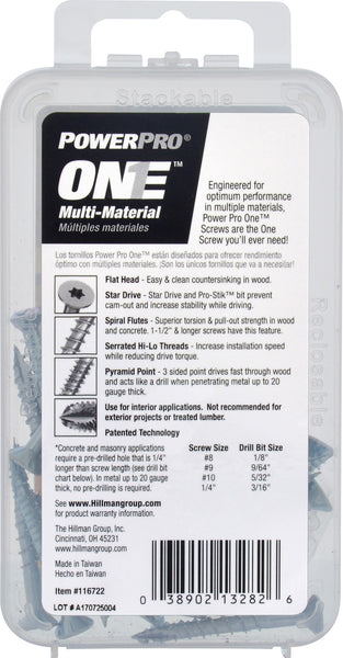 One Interior Flat-Head Multi-Material Screws (#8 x 1-1/2") - 17 Pieces