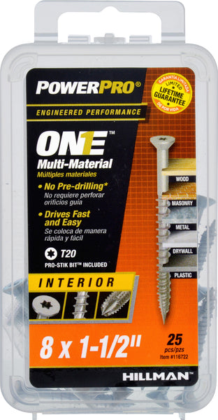 One Interior Flat-Head Multi-Material Screws (#8 x 1-1/2") - 17 Pieces