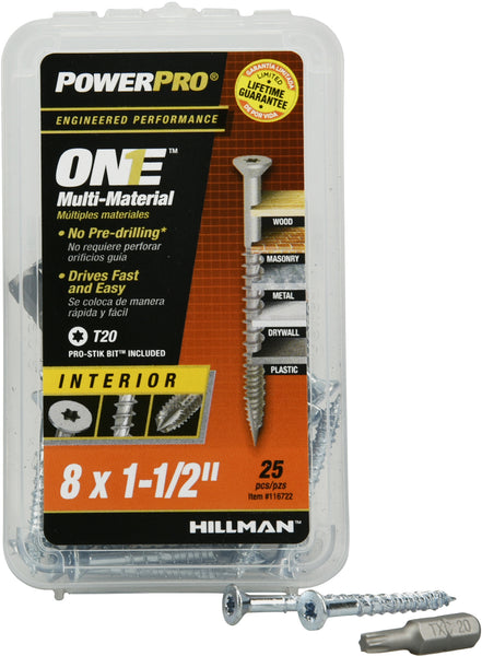 One Interior Flat-Head Multi-Material Screws (#8 x 1-1/2") - 17 Pieces